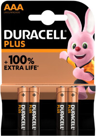 Батарейка Duracell Plus 5000394141117 AAA (мізинчикова) 1,5 V 4 шт