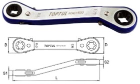 Ключ накидной трещоточный Toptul AEAG1820 S-образный E18xE20