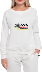 Свитшот женский Globuspioner Opel Motor Sport спереди спущенный рукав белый