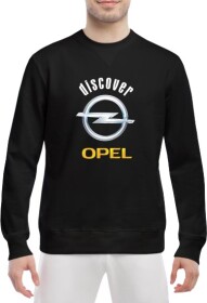 Свитшот мужской Globuspioner Opel Discover спереди класический рукав чёрный