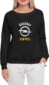 Свитшот женский Globuspioner Opel Discover спереди спущенный рукав чёрный