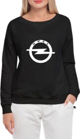 Свитшот женский Globuspioner Opel Big Logo v2 спереди спущенный рукав чёрный