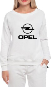 Свитшот женский Globuspioner Opel Big Logo v3 спереди спущенный рукав белый