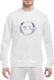 Свитшот мужской Globuspioner Opel Big Logo Silver спереди класический рукав белый