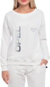 Свитшот женский Globuspioner Opel Vertical Logo спереди спущенный рукав белый