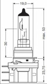 Автолампа Osram Original Line H15 PGJ23T-1 15 W 55 W прозрачная 64176