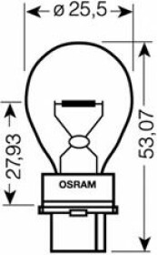 Автолампа Osram Original Line P27W W2,5x16d 27 W прозора 3156