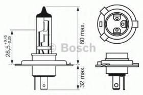 Автолампа Bosch Pure Light H4 P43t 55 W 60 W 1987302047