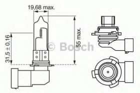 Автолампа Bosch Pure Light HB4 P22d 51 W 1987302153