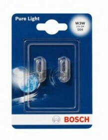 Автолампа Bosch Pure Light W3W W2,1x9,5d 3 W прозрачная 1987301028