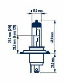 Автолампа Narva H4 P43t-38 90 W 100 W прозрачная 48901