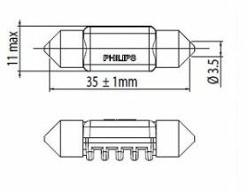 Автолампа Philips X-tremeVision LED C5W SV8,5 128584000KX1