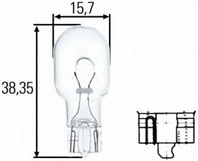 Автолампа Behr Hella W16W W2,1x9,5d 16 W прозрачная 8GA008246001