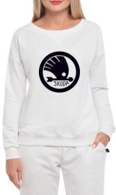 Світшот жіночий Globuspioner Skoda Arrow Logo принт спереду спущений рукав білий