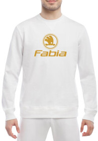 Світшот чоловічий Globuspioner Skoda Fabia Logo принт спереду класичний рукав білий