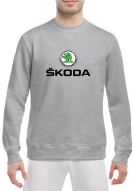 Свитшот мужской Globuspioner Skoda Big Logo спереди класический рукав серый