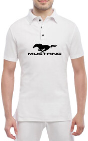 Футболка чоловіча Globuspioner поло Ford Mustang біла принт спереду