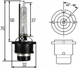 Автолампа Behr Hella Standard D2S P32d-2 35 W прозрачная 8GS007949261