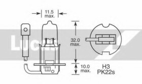 Автолампа Lucas H3 PK22s 70 W прозора LLB460P