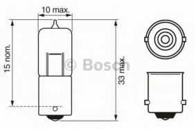 Автолампа Bosch H5W BA9s 5 W прозрачная 1987302231