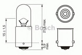 Автолампа Bosch T4W BA9s 4 W прозрачная 1987302603