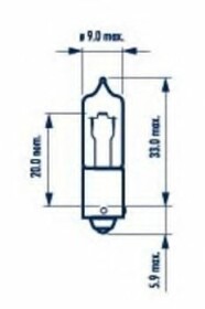 Автолампа Narva H21W BAY9s 21 W прозрачная 68196