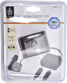Разветвитель прикуривателя с USB Auto Welle AW0712