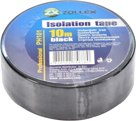 Изолента Zollex PH101 черная 19 мм х 10 м 10 шт