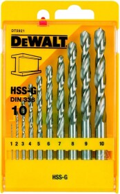 Набор сверл DeWALT спиральных по металлу DT5921 1-10 мм 10 шт.