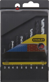 Набор сверл Stanley спиральных по металлу и кирпичу STA56000-QZ 3-8 мм 9 шт.
