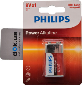 Батарейка Philips Power Alkaline 6LR61P1B/10 PP3 (Krona) 9 V 1 шт