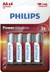 Батарейка Philips Power Alkaline LR6P4B/10 AA (пальчиковая) 1,5 V 4 шт