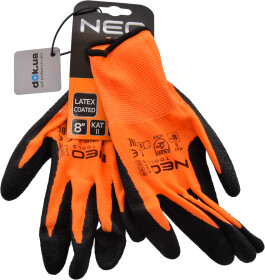 Перчатки рабочие Neo Tools трикотажные с латексным покрытием оранжевые