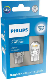 Автолампа Philips Ultinon Pro6000 W21/5W W3x16q прозора 11066CU60X2