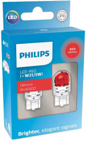 Автолампа Philips Ultinon Pro6000 W21/5W W3x16q червона 11066RU60X2