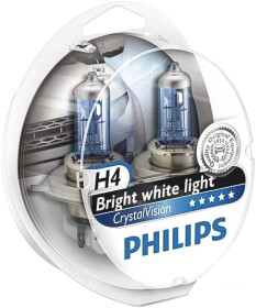 Автолампа Philips CrystalVision H4 P43t 55 W 60 W світло-блакитна 12342CVSP