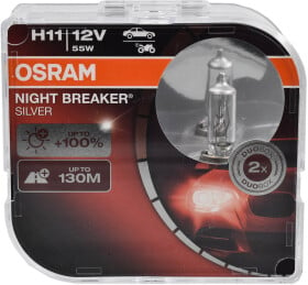 Автолампа Osram Night Breaker Silver H11 PGJ19-2 55 W прозора 64211nbshcb