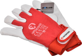 Перчатки рабочие Intertool кожаные с застежкой на липучке белые