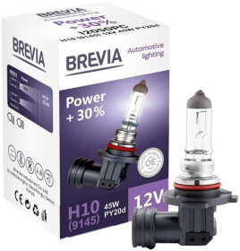 Автолампа Brevia Power +30% H10 PY20d 45 W прозора 12050PC