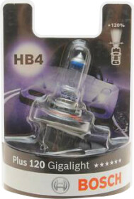 Автолампа Bosch Gigalight Plus 120 HB4 P22d 51 W прозрачная 1987301132