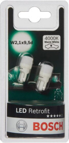 Автолампа Bosch Retrofit LED W5W W2,1x9,5d 1 W белая 1987301506