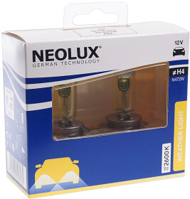 Автолампа Neolux® Weather Light H4 P43t 55 W 60 W желтая N472W2SCB