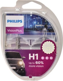Автолампа Philips VisionPlus H1 P14,5s 55 W прозоро-блакитна 12258VP