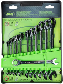Набір ключів тріскачок комбінованих JBM 54117 8-19 мм 12 шт
