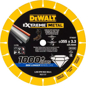 Круг відрізний DeWALT Extreme Metal DT40257 355 мм