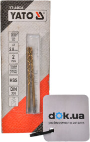 Набір свердл Yato спіральних по металу YT-44634 2.8 мм 2 шт.
