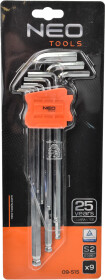 Набор ключей шестигранных Neo Tools 09-515 1,5-10 мм с шарообразным наконечником 9 шт