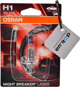 Автолампа Osram Night Breaker Laser H1 P14,5s 55 W прозрачно-голубая 64150NL01B