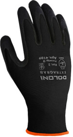 Перчатки рабочие Doloni Extragrab трикотажные с латексным покрытием черные