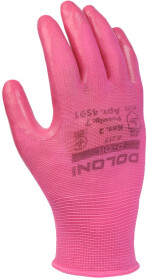 Перчатки рабочие Doloni D-Oil синтетические с нитриловым покрытием розовые